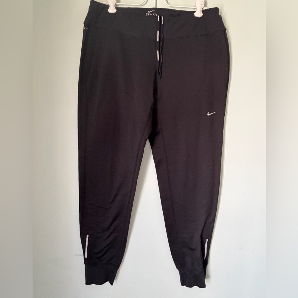 Nike Dri-Fit Women’s Running Joggers Black 32x28 Reflective Athletic Pants